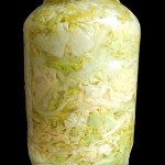 fermenting sauerkraut in jar