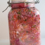 Fermenting vegetables in jar